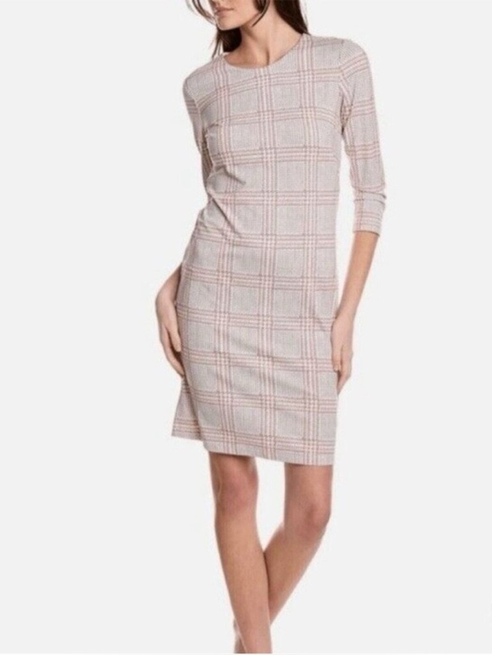 J.McLaughlin Sophia Sheath Dress in Pink/White Plaid Size Medium NWT